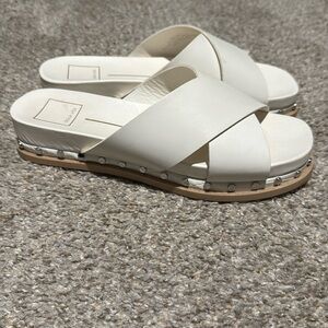 Dolce Vita White Slide Sandals